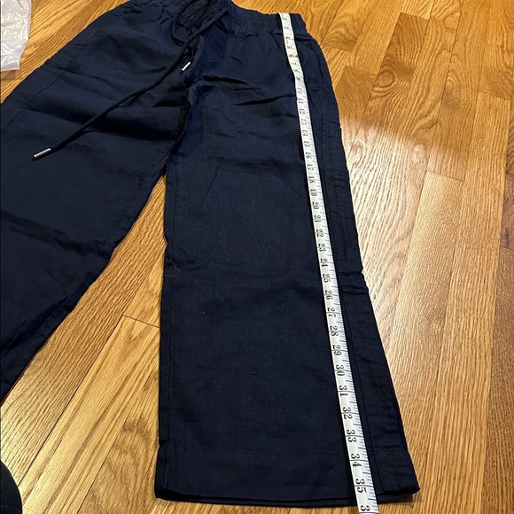 Quince Women's Wide Leg Navy Blue 100% Linen Pants - Picture 12 of 13